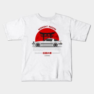 Midnight Racer White RX 7 FB JDM Kids T-Shirt